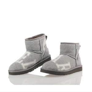 UGG x TELFAR Fleece Mini Boots - Heather Grey, Size M7/W9